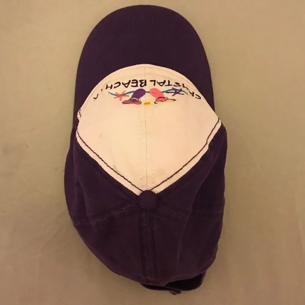JHats Crystal Beach TX Purple & White Baseball Hat